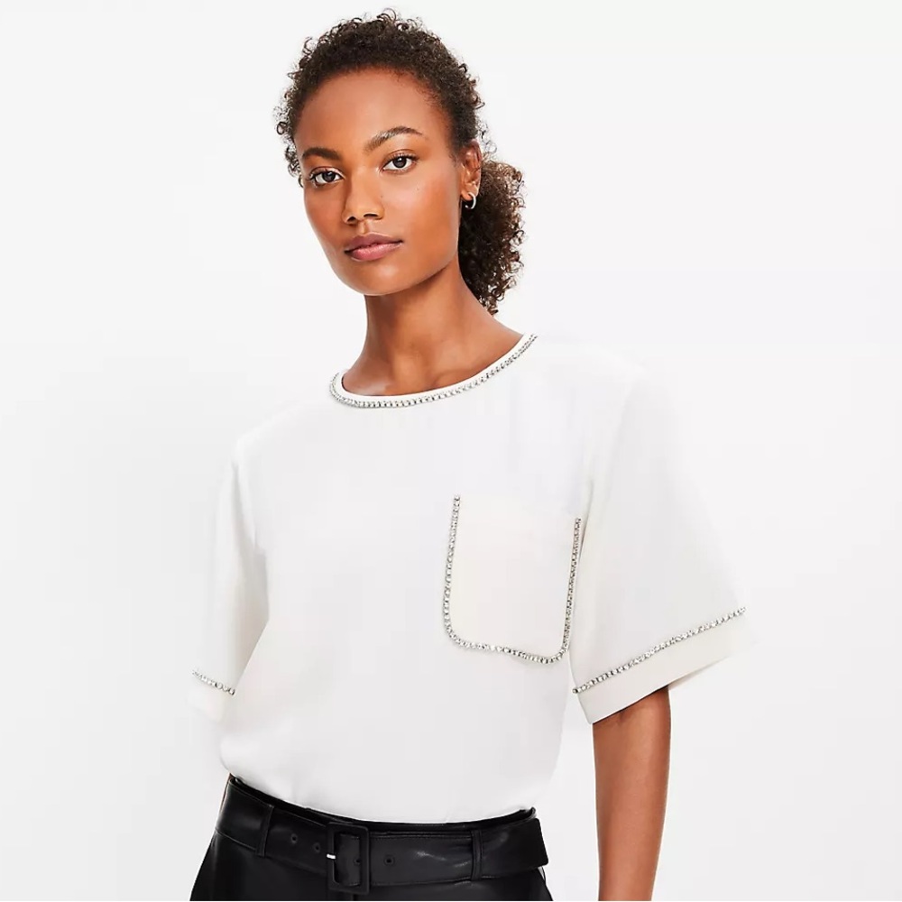 LOFT Jeweled Blouse